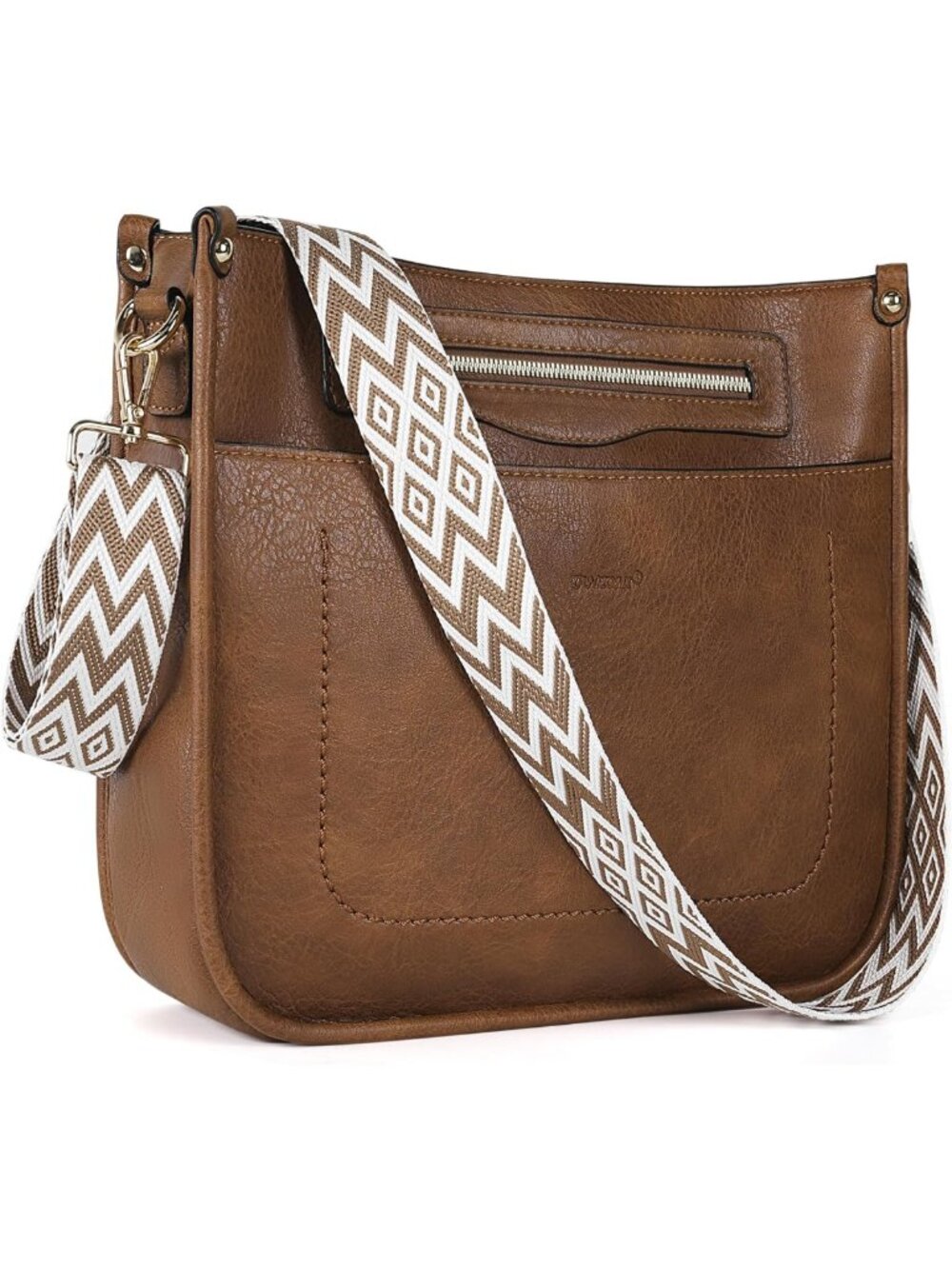 Trendy Vegan Leather Crossbody Bag for Women - Multi-Pocket Hobo Travel Purse